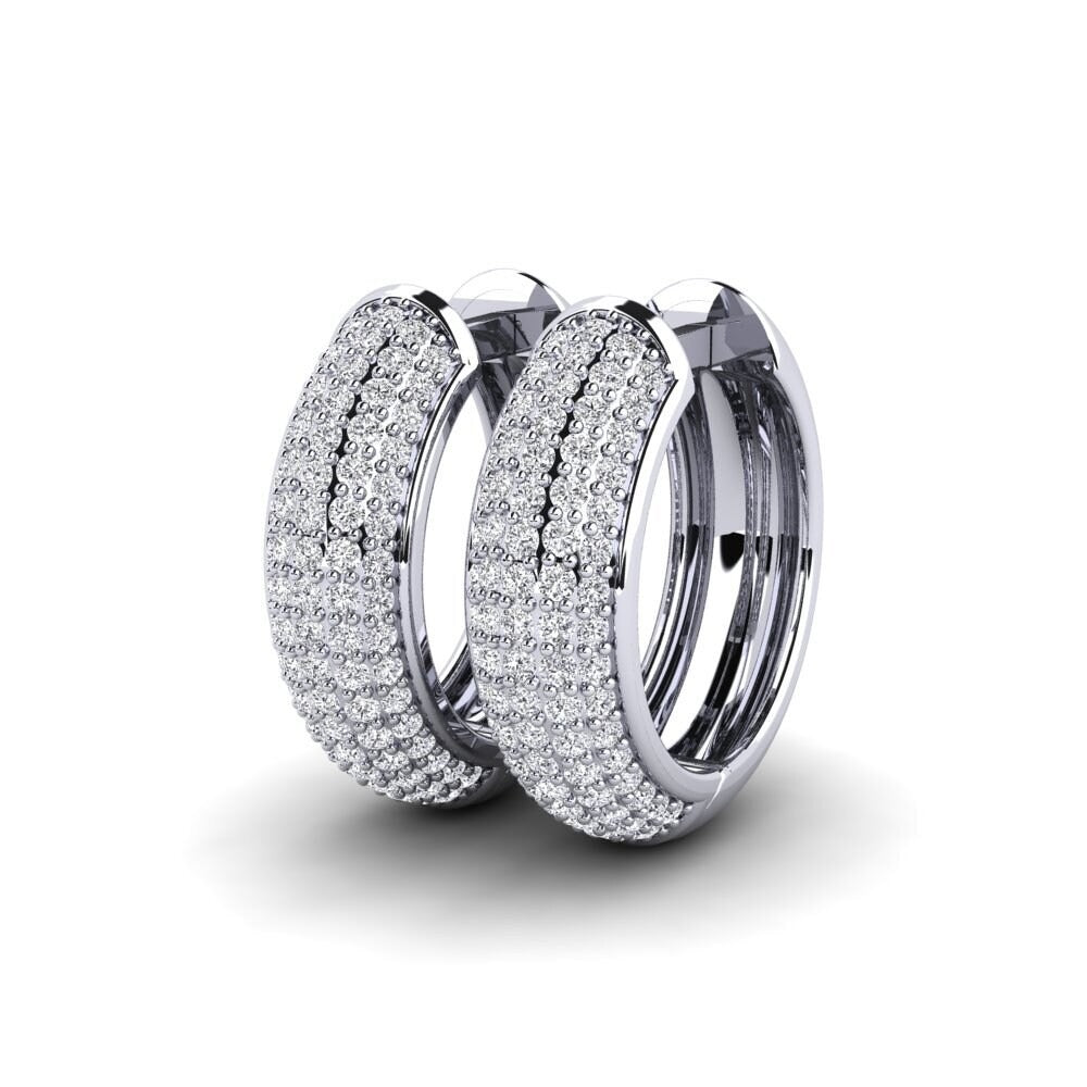 Round Cut Moissanite Micro Pave Set Hoop Earrings