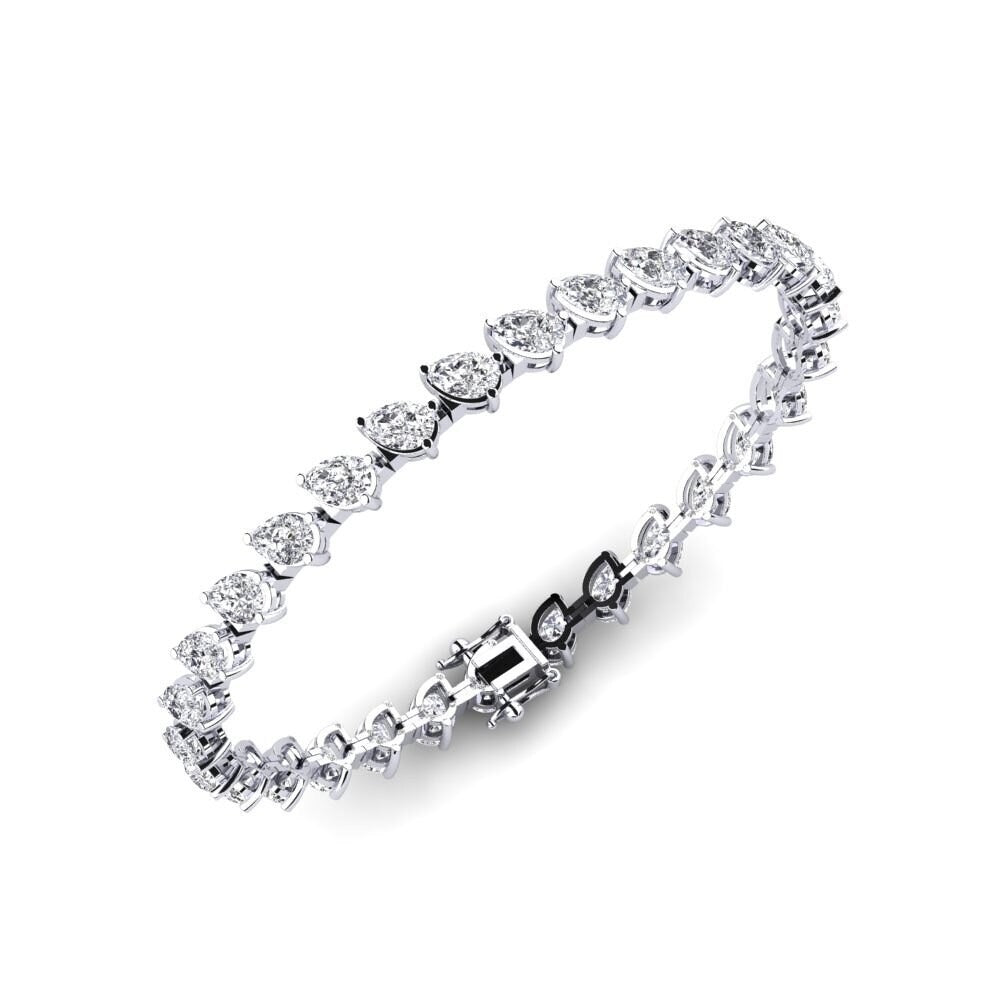 Pear Cut Colorless Moissanite Women's Bracelet For Birthday Gift