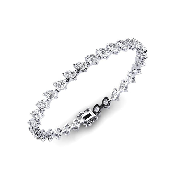 Pear Cut Colorless Moissanite Women's Bracelet For Birthday Gift