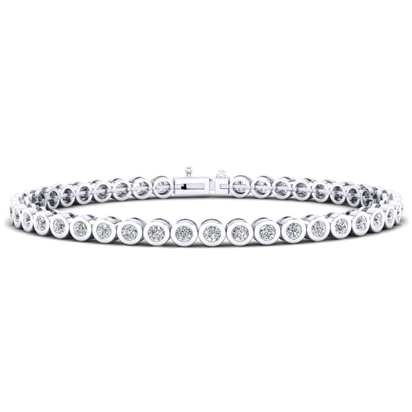 Moissanite Round Cut Bezel Set Classic Bracelet For Her