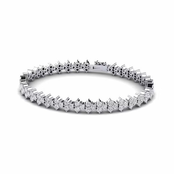Round Brilliant Cut Colorless Moissanite Bracelet For Women's