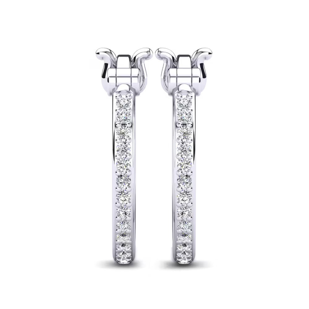 Women's Wear Round Cut Pave Set Moissanite Hoop Earrings