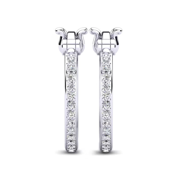 Women's Wear Round Cut Pave Set Moissanite Hoop Earrings