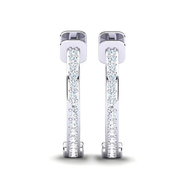 Colorless Moissanite Round Cut Women's Hoop Earrings