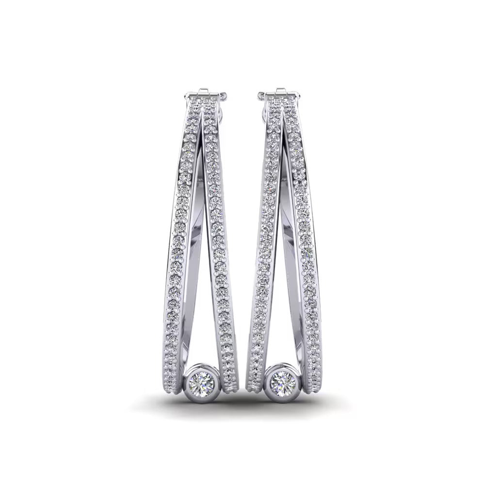 Moissanite Round Cut Classic Hoop Earrings For Women