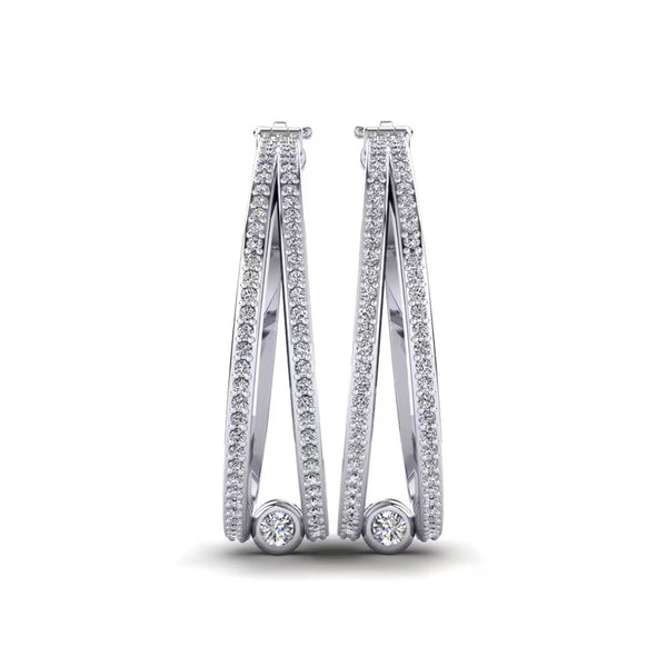 Moissanite Round Cut Classic Hoop Earrings For Women