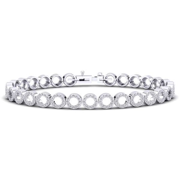 Round Cut Moissanite Pave Set Classic Bracelet For Women