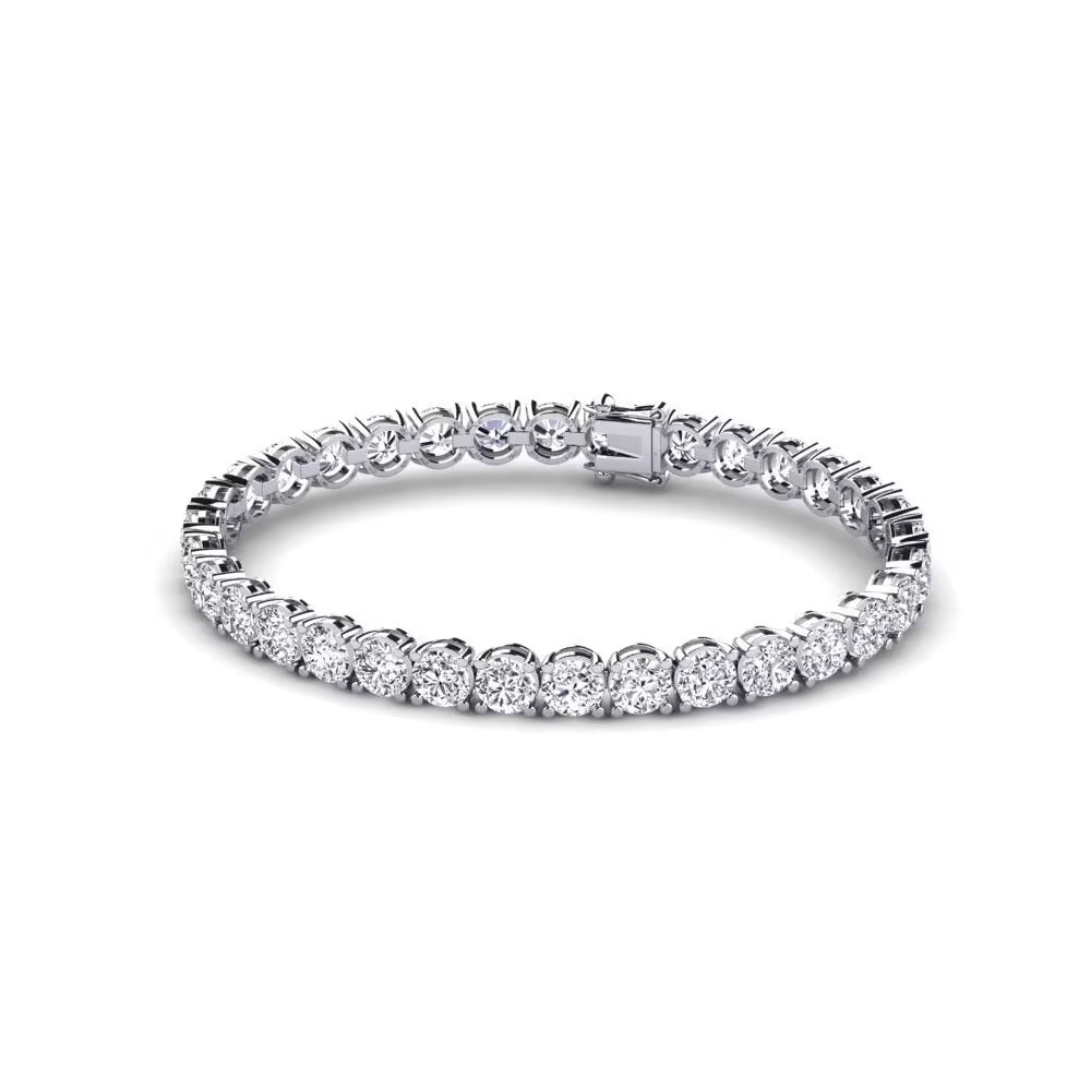 Round Cut Colorless Moissanite Tennis Bracelet