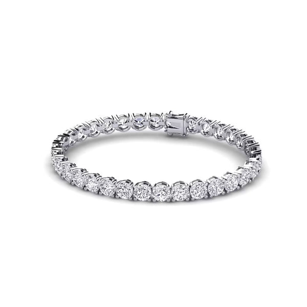 Round Cut Colorless Moissanite Tennis Bracelet