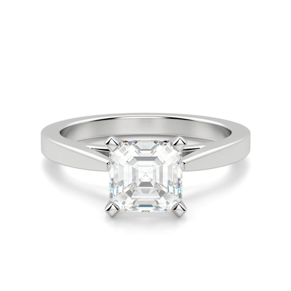 Asscher Cut Cathedral Solitaire Engagement Ring