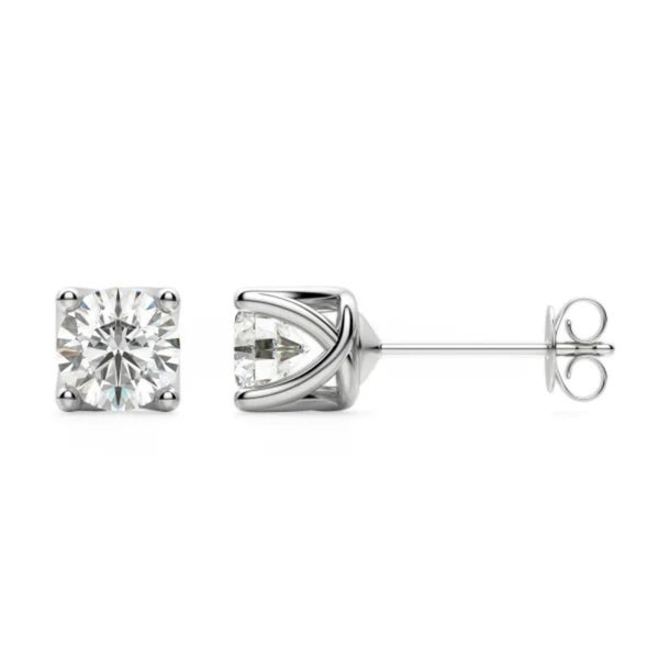 Round Cut Moissanite Earrings studs